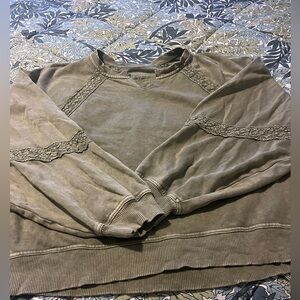 Aerie crochet trimmed sweatshirt